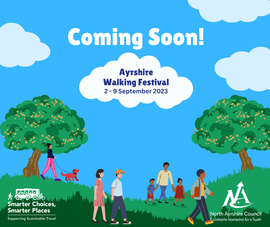picture promoting dates of the walking festival. 